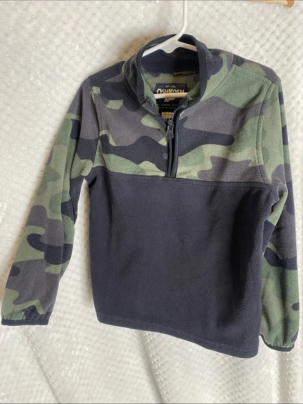 OshKosh B'gosh Camo Half-Zip Fleece - Green & Black